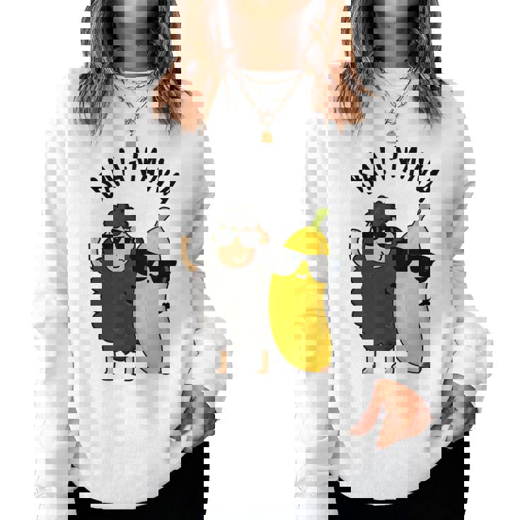 Baa-Nana おもしろバナナ羊しゃれ レディーススウェットシャツ