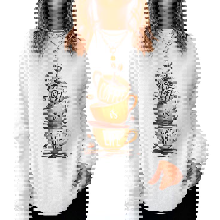 Coffee Is Life 愉快なコーヒー好きのギフト レディーススウェットシャツ