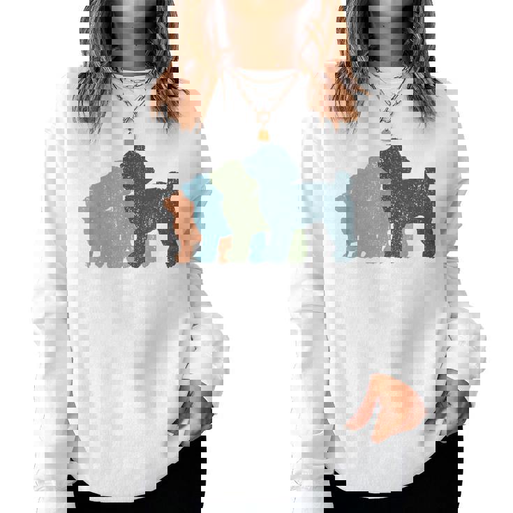 Dog Mom & Dad シルエット ヴィンテージトイプードル レディーススウェットシャツ