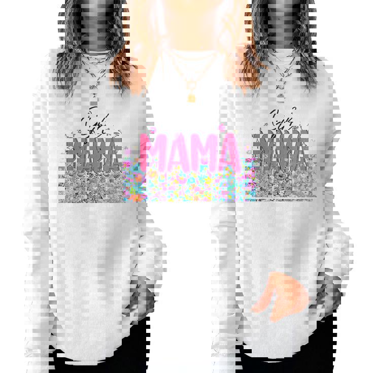Floral Girl Mama Girl Mom Blessed Mama Vibes Mother's Day Women Sweatshirt