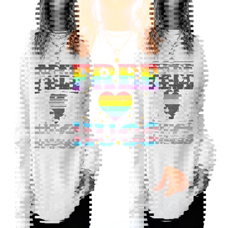 Gay Pride Month Free Mom Hugs Lgbtq Ally Trans Women Women Sweatshirt