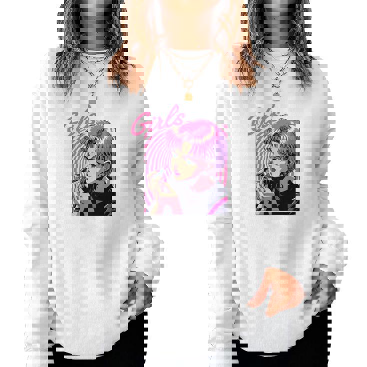 Girls Eat Out 面白いレトロデザイン 長袖tシャツ レディーススウェットシャツ