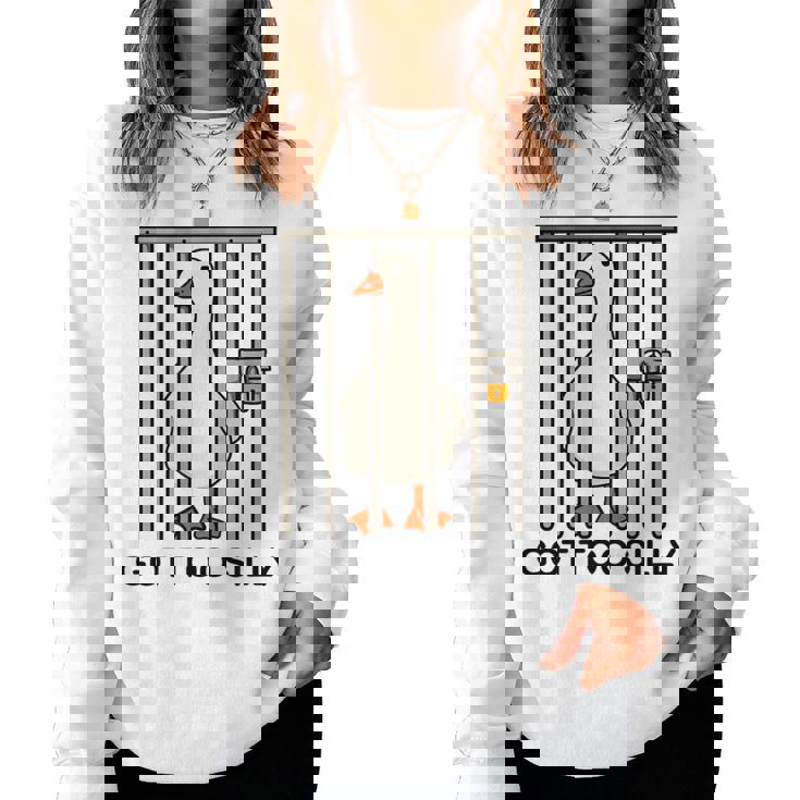 Goose Got Tooilly Hilariousilly Goose Gese Duck Meme レディーススウェットシャツ