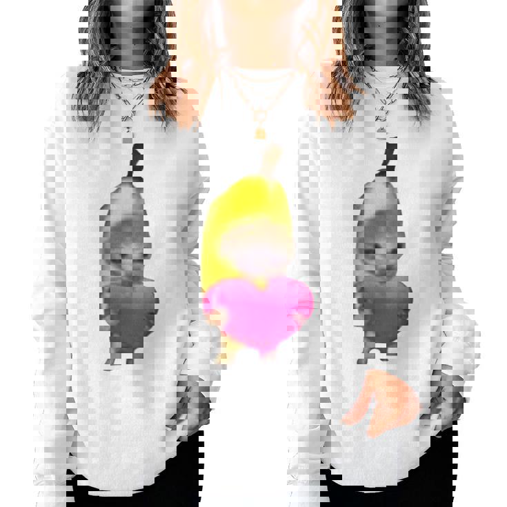 Happy Banana Cat レディーススウェットシャツ