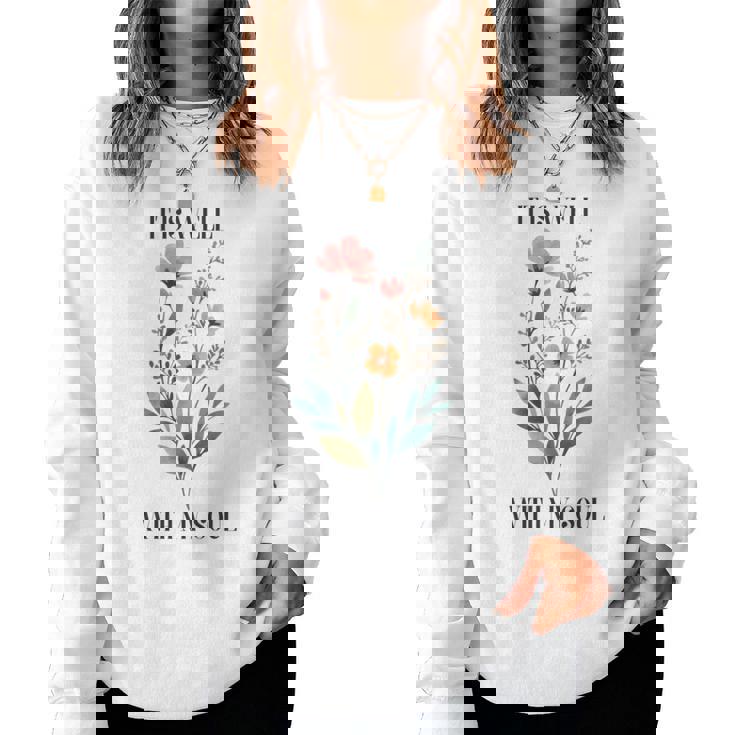 It Is Well With Myoul Christian 花柄 引用 クリスチャン 長袖tシャツ レディーススウェットシャツ