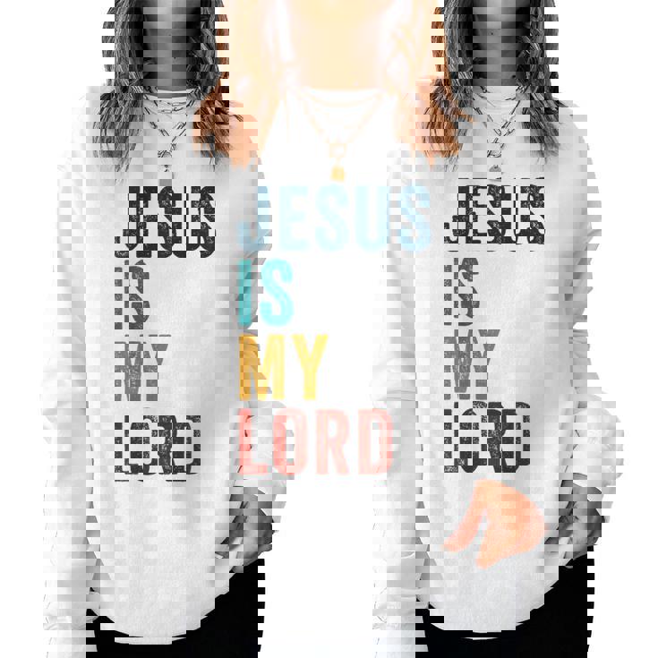 Jesus Is My Lord – Christian Faithintage Graphic レディーススウェットシャツ