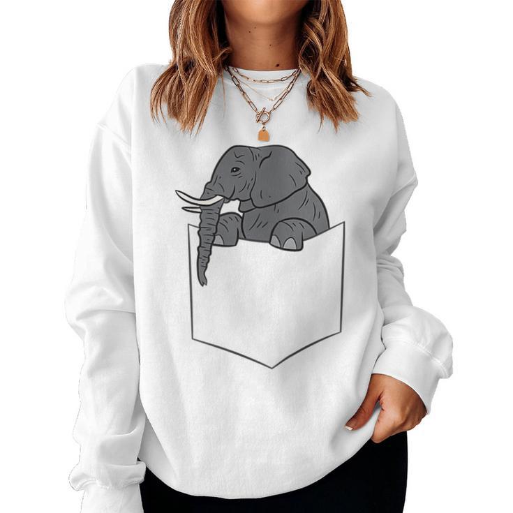 L'éléphant Dans La Poche Drôle D'éléphant De Poche Sweat-shirt pour femme