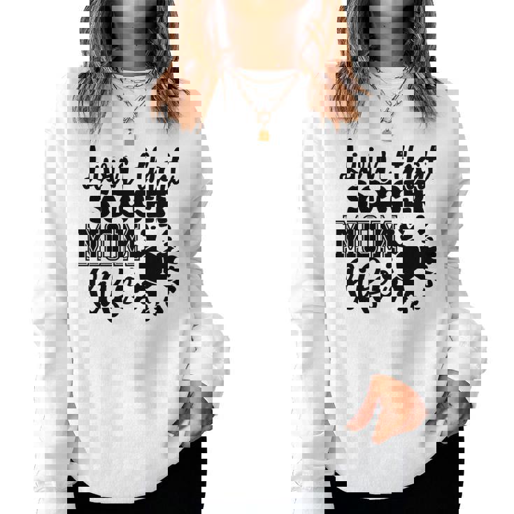 Livin' Thatoccer Mom Life ファニースポーツ 母の日 長袖tシャツ レディーススウェットシャツ