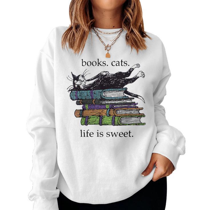 Livres Cats Life Isweet Cats Books Lover Women Sweat-shirt pour femme