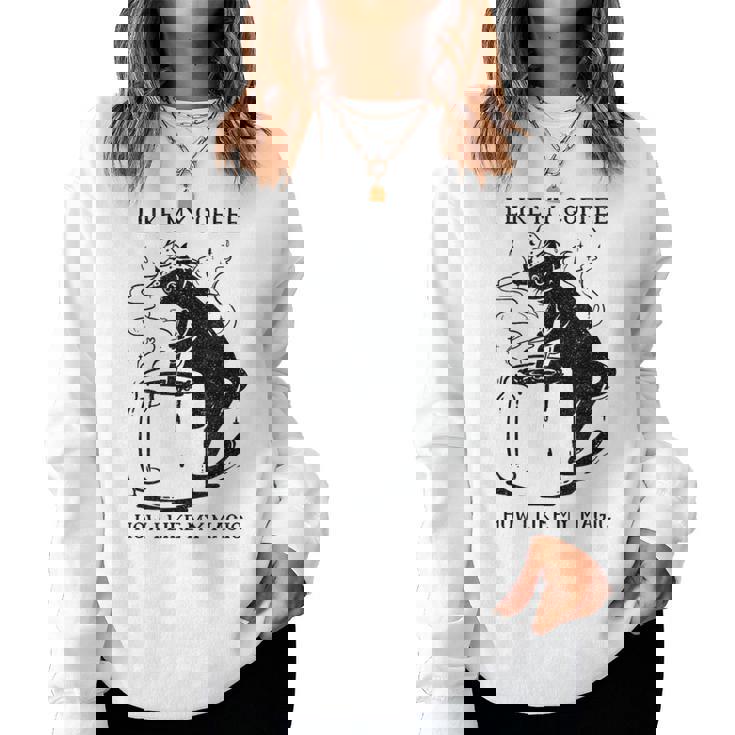 Magic Coffee Cat 面白い猫 レディーススウェットシャツ