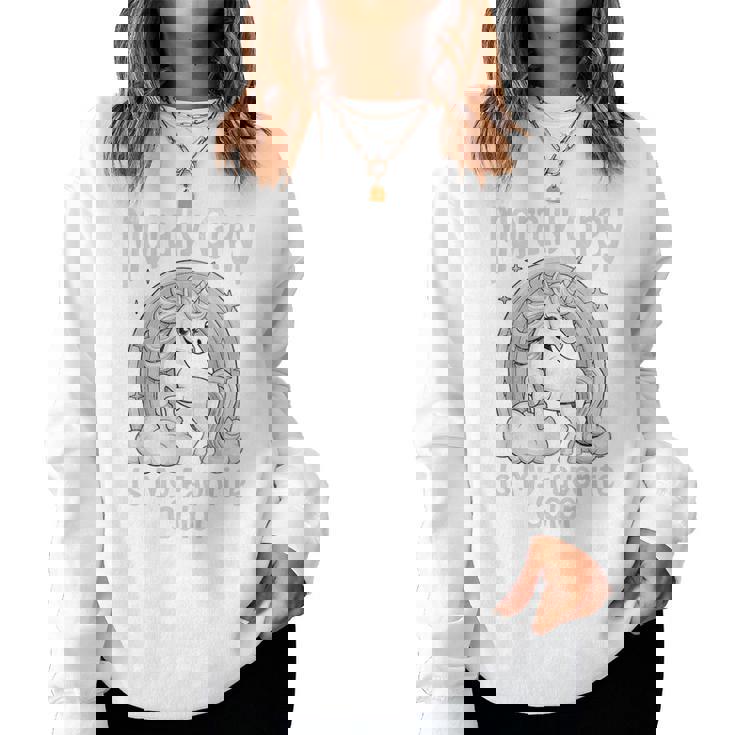 Morally Grey My Favorite Color Dark Unicorn Rainbow レディーススウェットシャツ