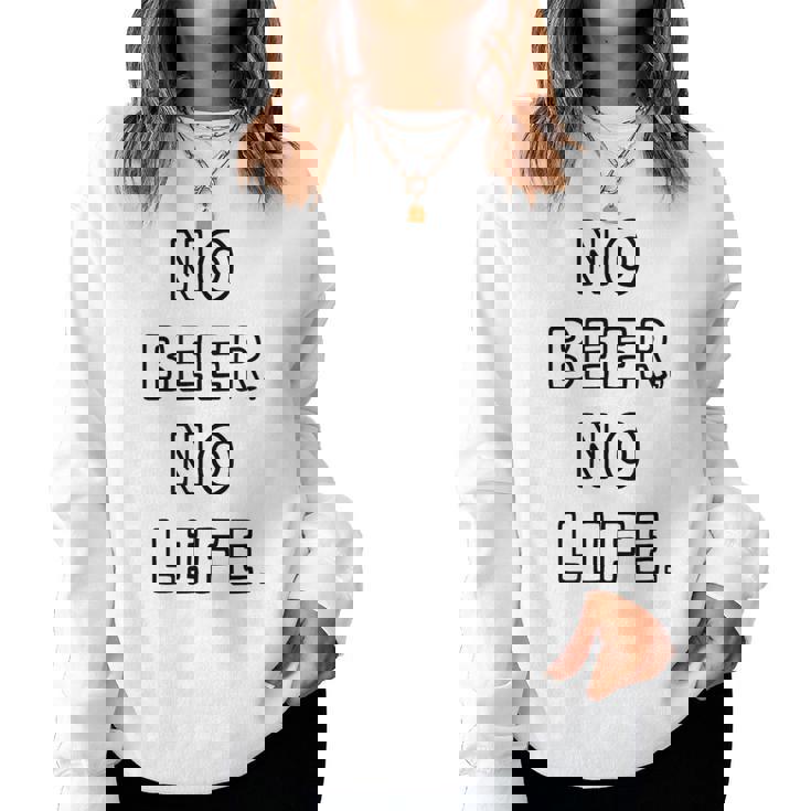 No Beer No Life ノービアーノーライフ ビール おもしろ かわいい レディーススウェットシャツ