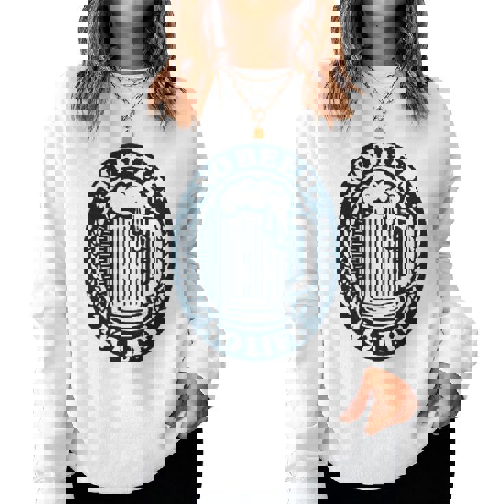 No Beer No Life ヴィンテージ飲料 ビール愛好家向け 左胸 レディーススウェットシャツ