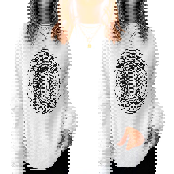 No Beer No Life ヴィンテージ飲酒 ビール愛好家向け 左胸 レディーススウェットシャツ