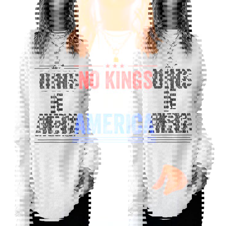 No Kings In America Flag Protest Save Democracy Women Sweatshirt