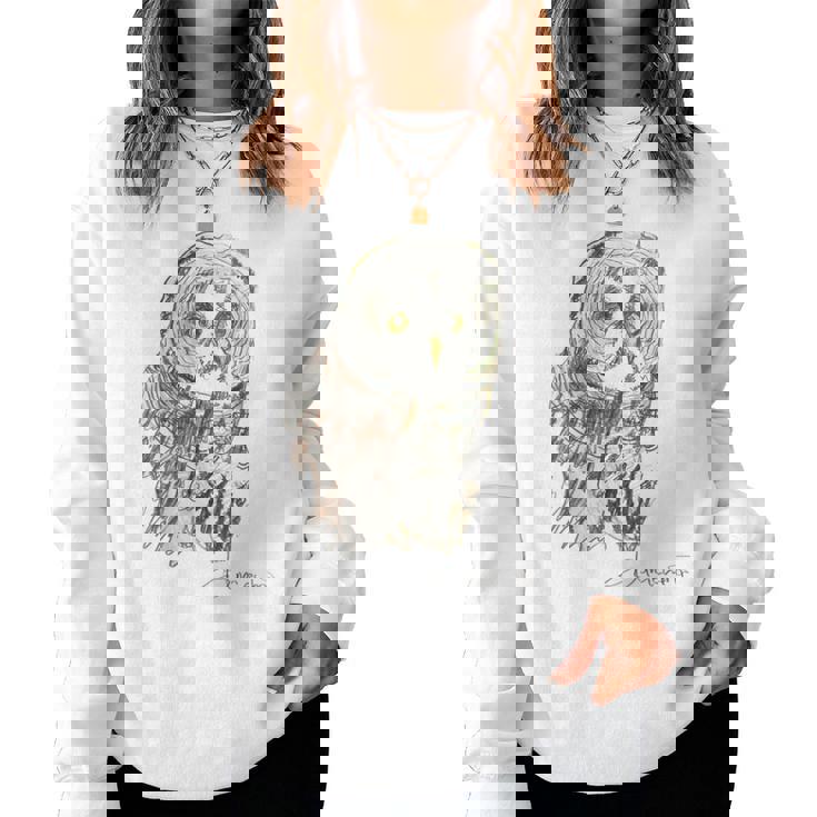 Owl Drawing レディーススウェットシャツ