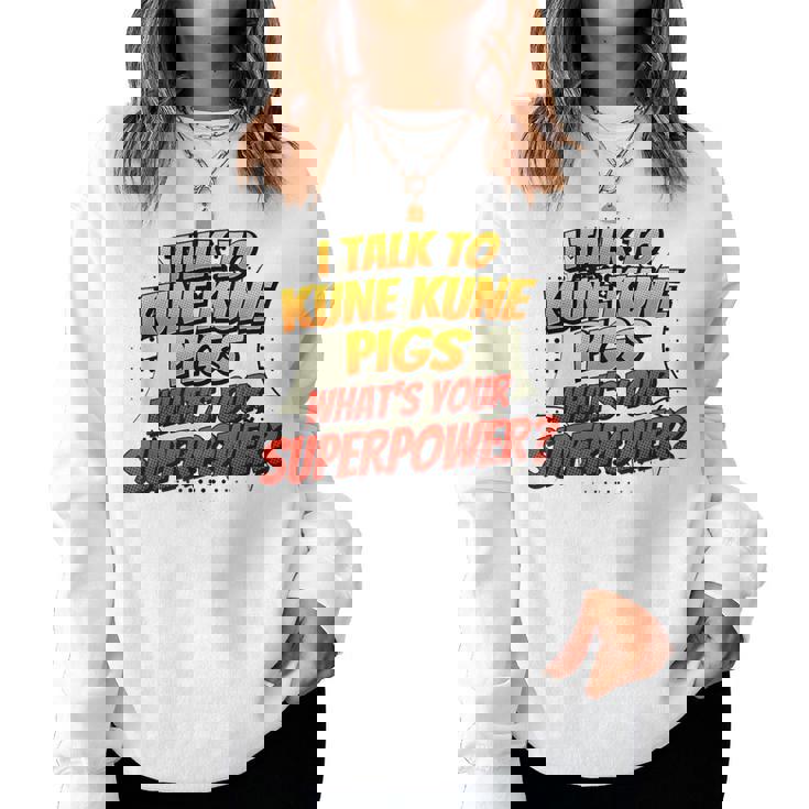 Pig Dad Mom Talkuperpower Kune Kune レディーススウェットシャツ