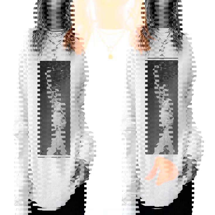 Queen Live Aid フレディ・マーキュリー・ウェンブリー・スタジアム 1985 レディーススウェットシャツ