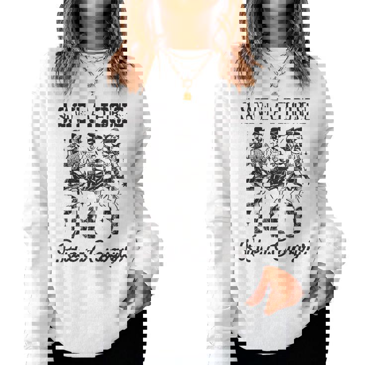 Save A Horse Ride A Cowgirl レトロ ウエスタン ロデオ カントリーガール レディーススウェットシャツ