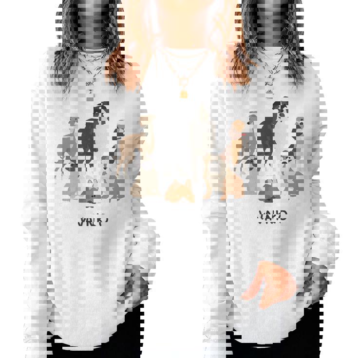 いぬ わんこ 大集合 イラスト おしゃれ シンプル かわいい 手書き 犬飼い 犬好き 女性 男性 犬柄 レディーススウェットシャツ