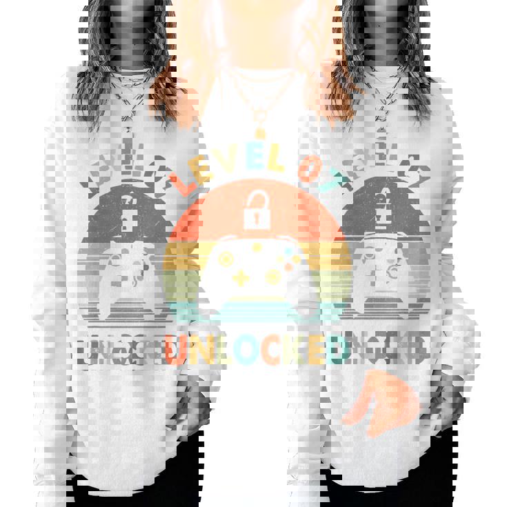 キッズ Level 7 Unlocked 7Th Birthday Gamer For Boys & Girl レディーススウェットシャツ