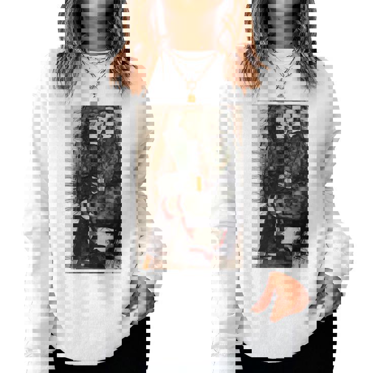 フリンジ付きの毛布の上の二人の女の子 エゴン・シーレ作 1911 長袖tシャツ レディーススウェットシャツ