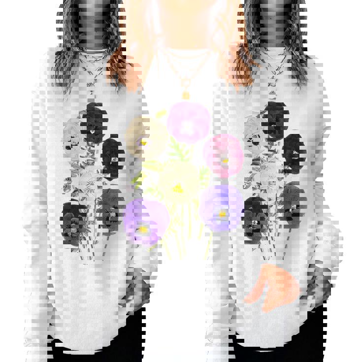 ヴィンテージ パンジー 花 ガーデニング パンジー 恋人 レディーススウェットシャツ