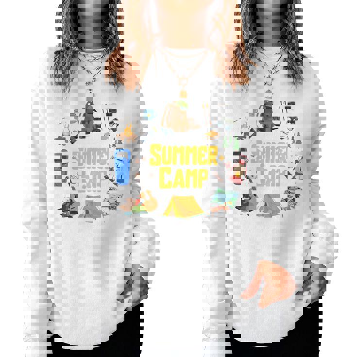 夏のキャンプ旅行 キャンパー キッズ 女の子 男の子 お揃い 長袖tシャツ レディーススウェットシャツ