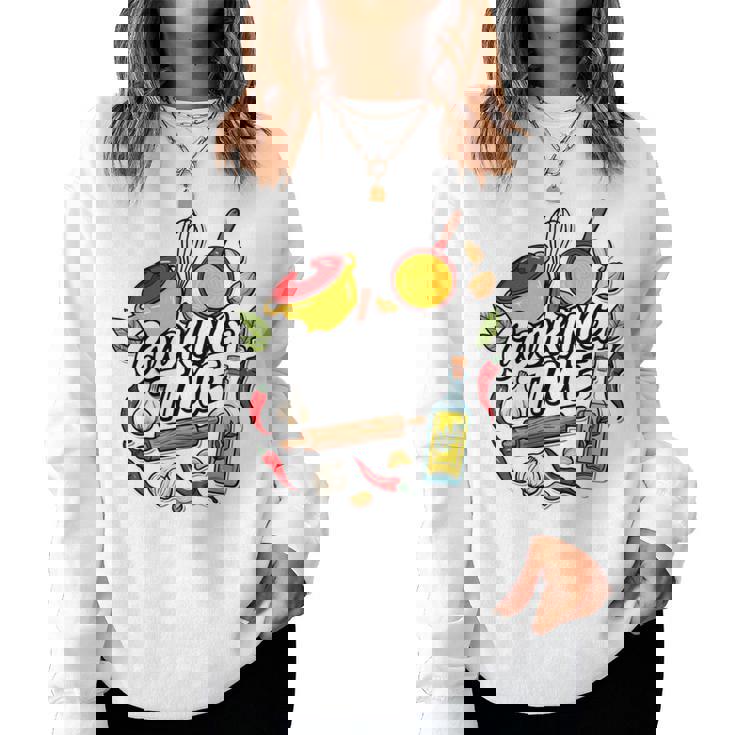 料理の日 宗教料理 シェフ向け 料理 男性 女性 長袖tシャツ レディーススウェットシャツ