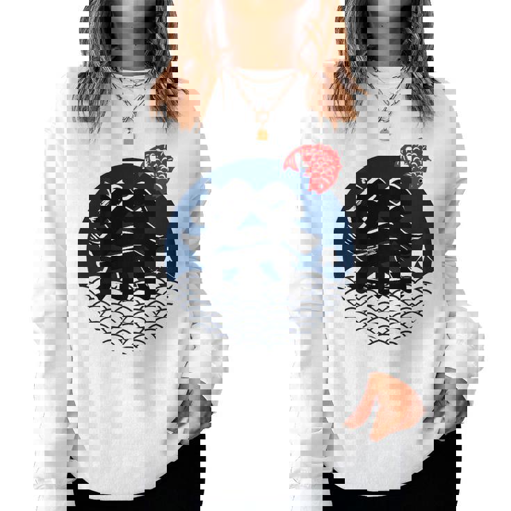 祭 まつり お祭り 海 富士山 鯛 夏祭り 秋祭り 花火大会 納涼まつり カジュアル はっぴのようなおもしろワッショイ レディーススウェットシャツ