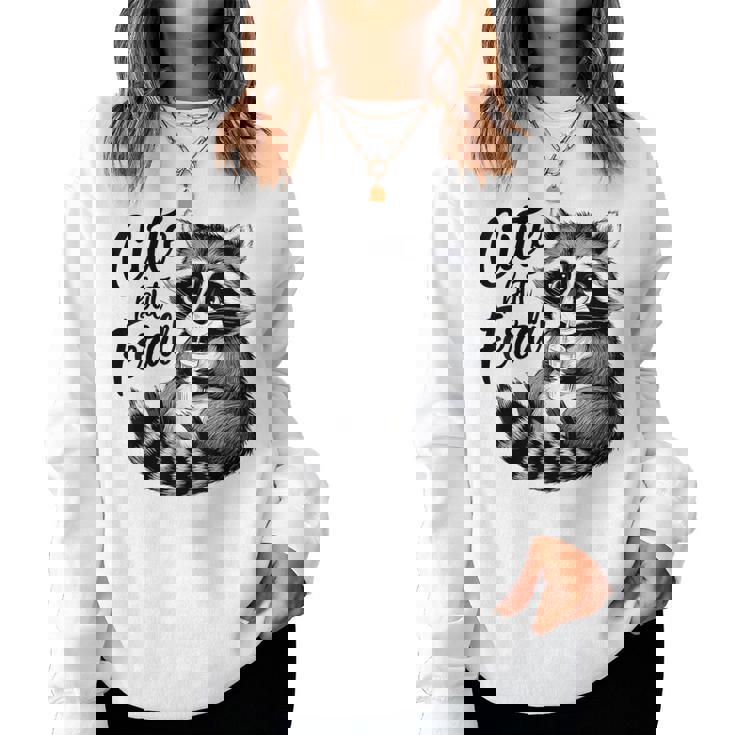 野生の女の子の夏の面白いミームかわいいけど野生のアライグマ休暇 レディーススウェットシャツ