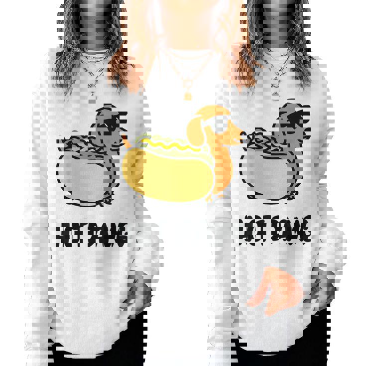 面白い犬 ホットドッグ 食通 駄洒落ギフト 男性 女性 キッズ 男の子 女の子 レディーススウェットシャツ