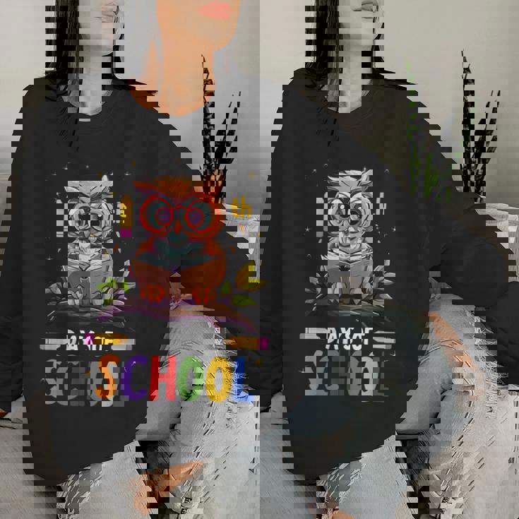 100Th Days Ofchool Owls 鳥 学生 100日間の学校 レディーススウェットシャツ 彼女への贈り物