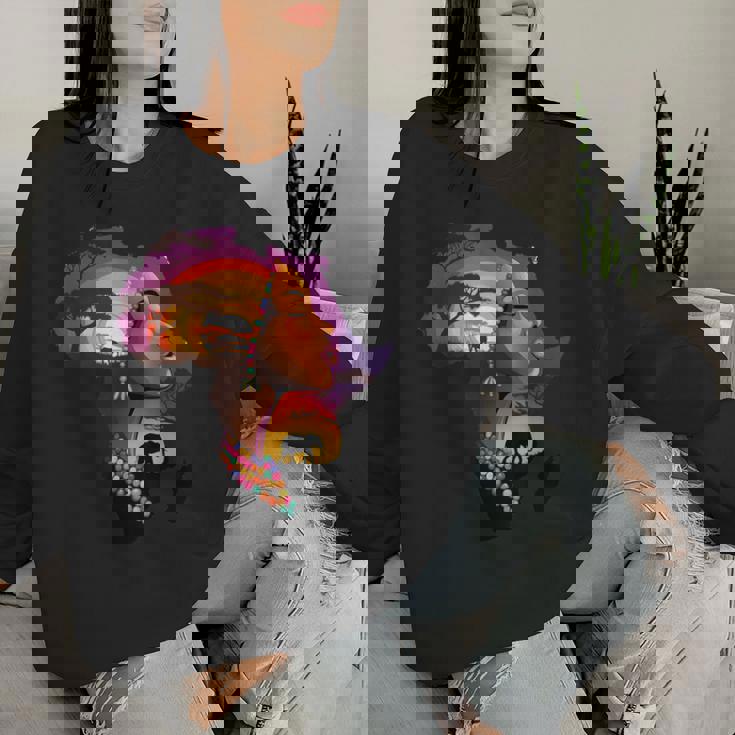 African American Boyunflower Melanin History Month レディーススウェットシャツ 彼女への贈り物