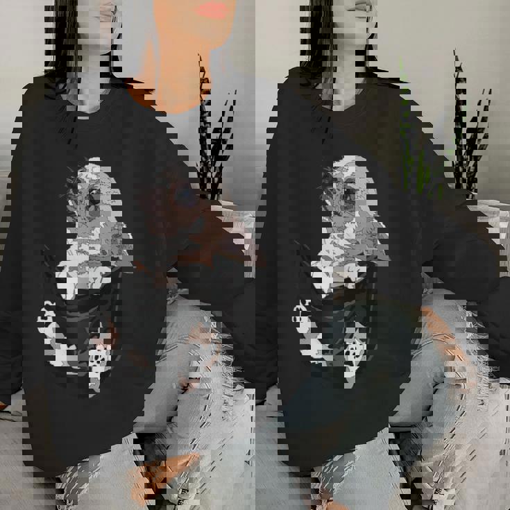 I Am Looking At You 面白い チワワ ポケット犬 お母さん 恋人 レディーススウェットシャツ 彼女への贈り物