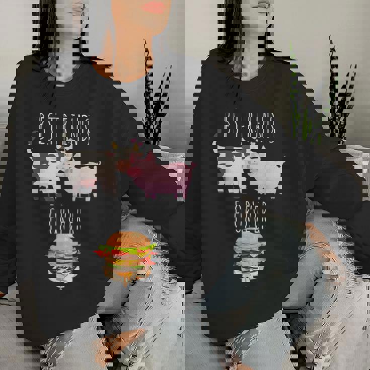 Best Friends Forever Beef Lover Pork Meat Bacon Burger レディーススウェットシャツ 彼女への贈り物