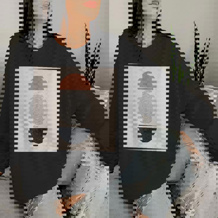 Boho 抽象形アート ミッドセンチュリー モダンアート レディーススウェットシャツ 彼女への贈り物