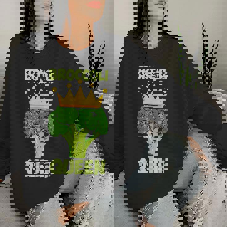 Broccoli Queen ブロッコリーの女王 ブロッコリー ベジタリアン・ベジタブル ブロッコリー レディーススウェットシャツ 彼女への贈り物