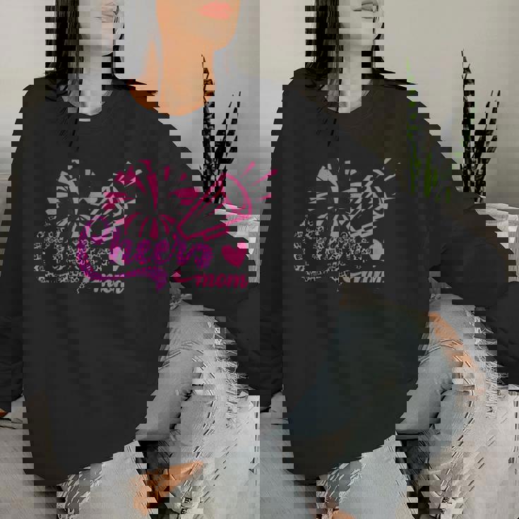 Cheer Mom ヒョウ文字 チアポンポン メガホン付き レディーススウェットシャツ 彼女への贈り物