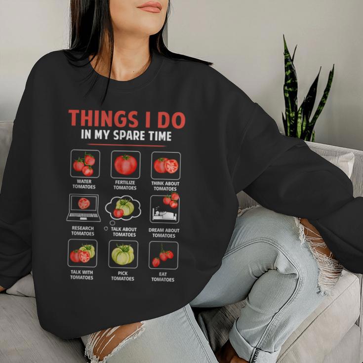 Cosas Que Hago En Mi Tiempo Libre Tomates Jardinería Amante De Las Plantas Sudadera Mujer Regalos para ella