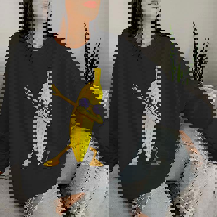 Dabbing バナナ ハワイアン トロピカル フルーツ好き 男性 女性 キッズ レディーススウェットシャツ 彼女への贈り物