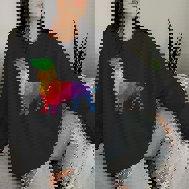 Dachshund Gay Pride Lgbt Lgbtq Rainbow Flag Dog Lovers レディーススウェットシャツ 彼女への贈り物