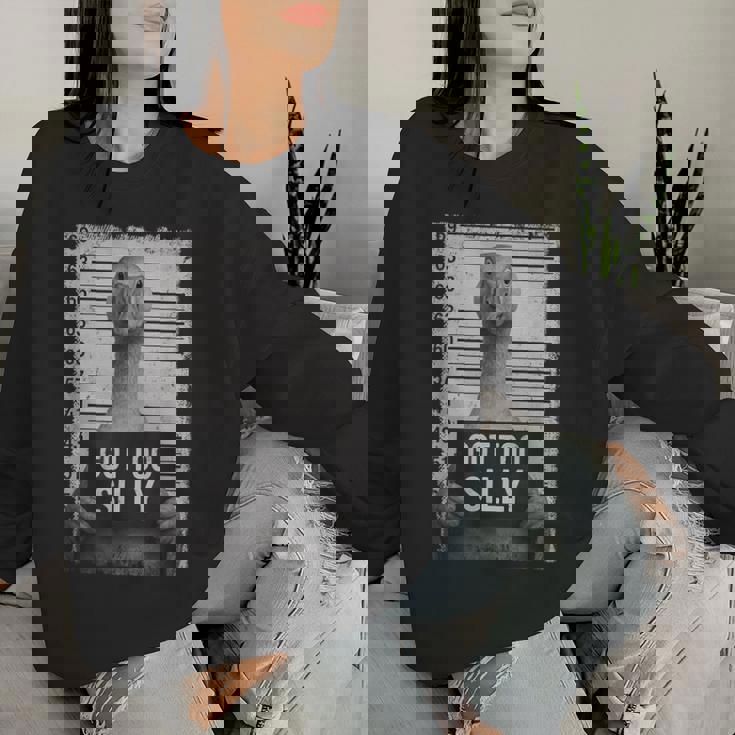 Goose Gotilly Meme 動物愛好家 マグショット 男の子 女の子 レディーススウェットシャツ 彼女への贈り物
