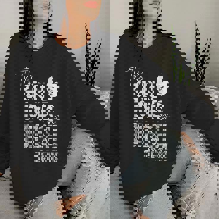 Girl Loves Diesel メカニックシャツ 面白いバレンタインデーギフト レディーススウェットシャツ 彼女への贈り物