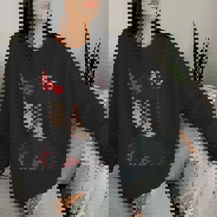 Girl With Red Horns 日本アートスタイル 面白いグラフィックtシャツ レディーススウェットシャツ 彼女への贈り物