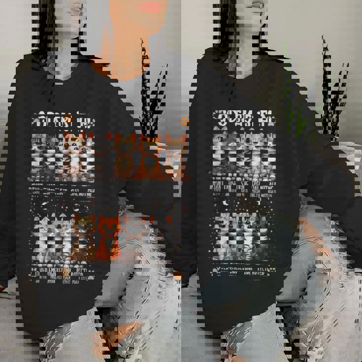 Godays I Am Christian 聖書詩 猫好き クリスチャン レディーススウェットシャツ 彼女への贈り物