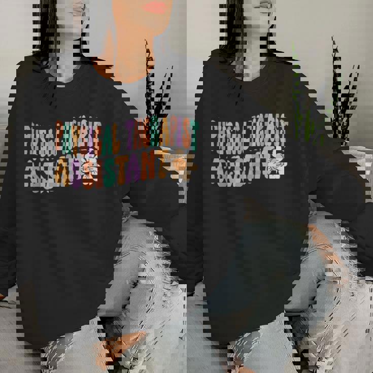 Groovy 理学療法士アシスタント デイジーフラワー レトロ Pta レディーススウェットシャツ 彼女への贈り物