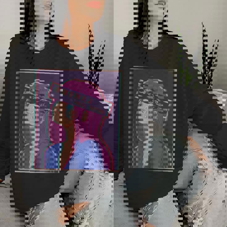 Hailatanad Anime Girl Japaneseaporwave Aesthetic レディーススウェットシャツ 彼女への贈り物