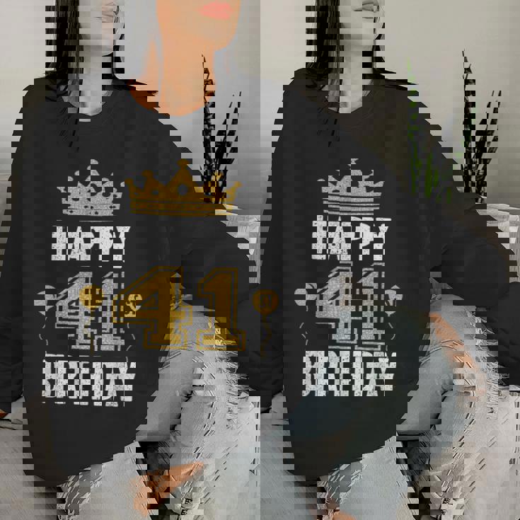 Happy 41St Birthday アイデア 41歳の男性と女性に レディーススウェットシャツ 彼女への贈り物