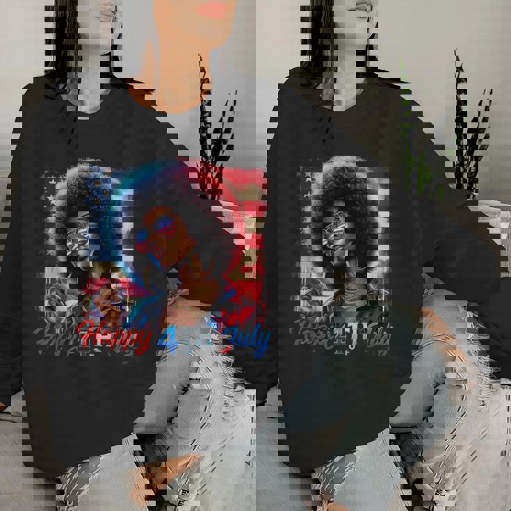 Happy 4Th Of July Black Girl Us Flag Melanin Afro African Women Sweatshirt Gifts for Her Happy 4Th Of July Black Girl Us Flag Melanin Afro African Women Sweatshirt Gifts for Her